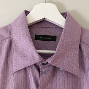 Ermenegildo Zegna Lavender Men Sz XL Long Sleeve Dress Shirt